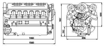габаритные размеры двигателя В-92 С2